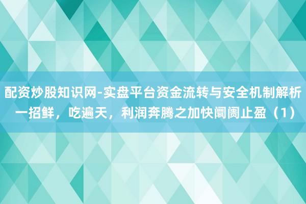 配资炒股知识网-实盘平台资金流转与安全机制解析 一招鲜,吃遍天,利润奔腾之加快阛阓止盈(1)