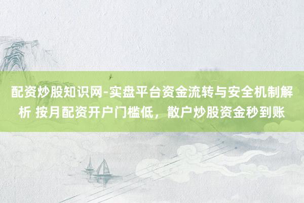 配资炒股知识网-实盘平台资金流转与安全机制解析 按月配资开户门槛低，散户炒股资金秒到账